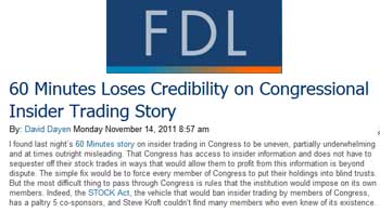 Firedoglake 60 minutes loses credibility on congressional insider trading story Firedoglake 60 minutes loses credibility on congressional insider trading story