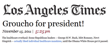Los Angeles Times Groucho for president Los Angeles Times Groucho for president
