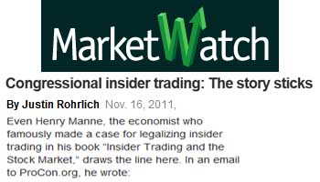 MarketWatch Congressional insider trading the story sticks MarketWatch Congressional insider trading the story sticks