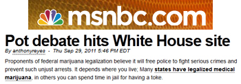 MSNBC pot debate hits White House site MSNBC pot debate hits White House site