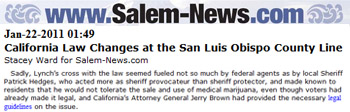 Salem News California law changes at the San Luis Obispo county line Salem News California law changes at the San Luis Obispo county line