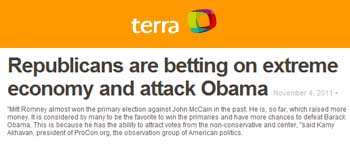 Terra Republicans are betting on extreme economy and attack Obama Terra Republicans are betting on extreme economy and attack Obama